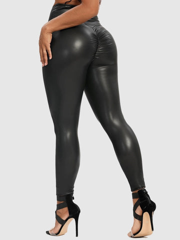 Legging Simili Cuir Galbant Push Up | Yogaova