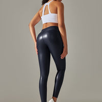 Legging Simili Cuir Intérieur Velours | Yogaova