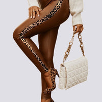 Legging Simili Cuir Léopard | Yogaova