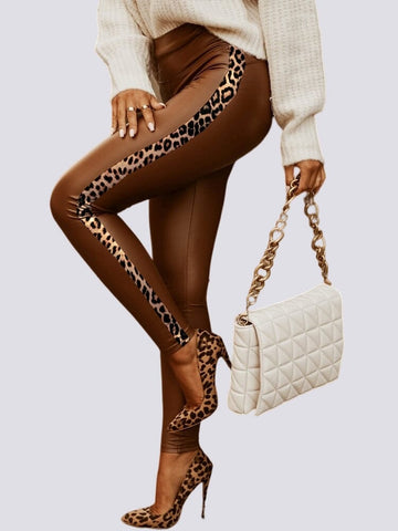 Legging Simili Cuir Léopard | Yogaova