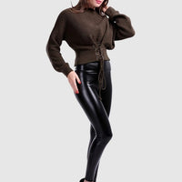 Legging Simili Cuir Polaire | Yogaova