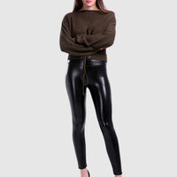 Legging Simili Cuir Polaire | Yogaova