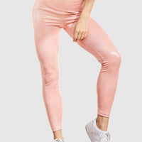 Legging Simili Cuir Rose Brillant Push Up | Yogaova