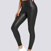 Legging Simili Cuir Sculptant Polaire | Yogaova
