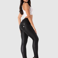 Legging Simili Cuir Taille Basse Push Up | Yogaova