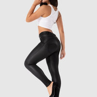 Legging Simili Cuir Taille Basse Push Up | Yogaova
