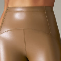 Legging Simili Cuir Ventre Plat Velours | Yogaova