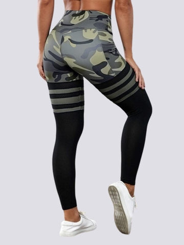 Legging Sport Camouflage Maintien Ferme Taille Haute (Poches) | Yogaova