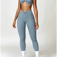 Legging Sport Ceinture Plissée - Tendance 2024 | Yogaova