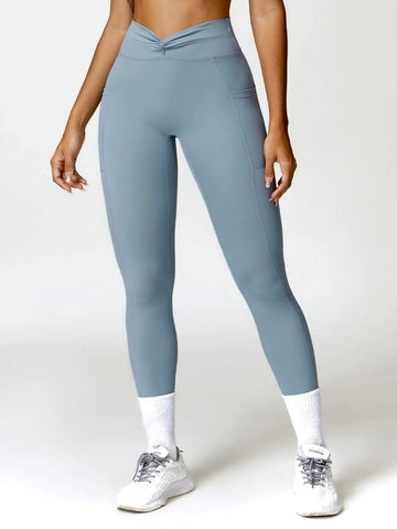 Legging Sport Ceinture Plissée - Tendance 2024 | Yogaova