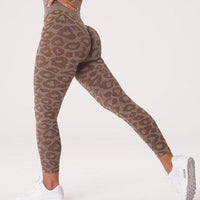 Legging Sport Imprimé Léopard Push Up (Sans Couture) | Yogaova