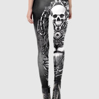 Legging Tête de Mort et Lion | Yogaova