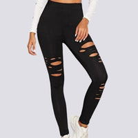 Legging Troué Noir | Yogaova