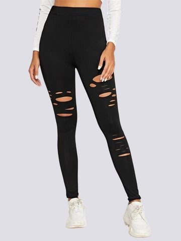 Legging Troué Noir | Yogaova
