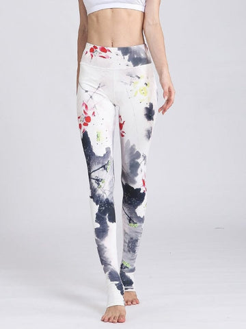 Legging Yoga Blanc Motifs (Sans Couture) | Yogaova
