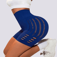 Short de Sport Push Up Bleu avec Découpes Sans Couture | Yogaova
