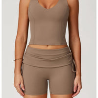 Short Fitness Femme Sculptant – Taille Haute | Yogaova