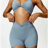Short Sport Moulant Ceinture Plissée - Tendance 2024 | Yogaova