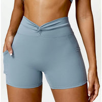 Short Sport Moulant Ceinture Plissée - Tendance 2024 | Yogaova