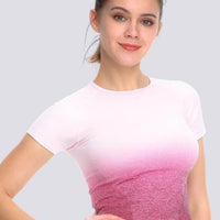 T-Shirt Sport Dégradé Manches Courtes | Yogaova