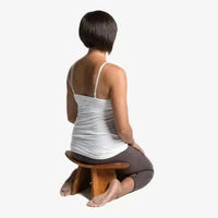 Tabouret de Yoga et Méditation Bois Foncé 16cm