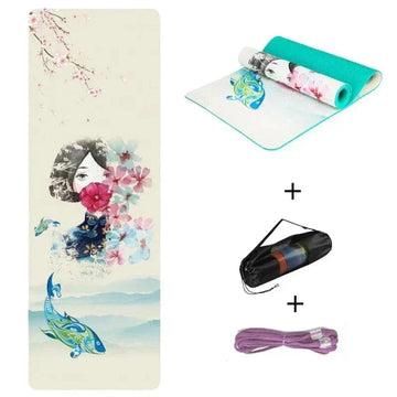 Tapis de Yoga Double Couche Motif Mer 5mm