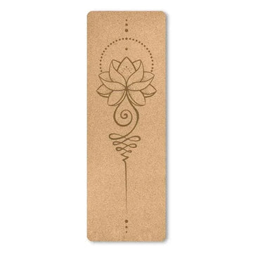 Tapis de Yoga en Liège Naturel Motif Fleur 4mm