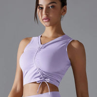 Brassière de Sport à Lacets - Noir | Yogaova