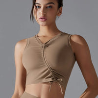 Brassière de Sport à Lacets - Noir | Yogaova