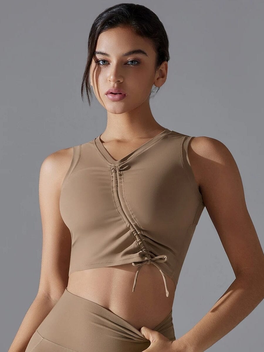 Brassière de Sport à Lacets - Noir | Yogaova