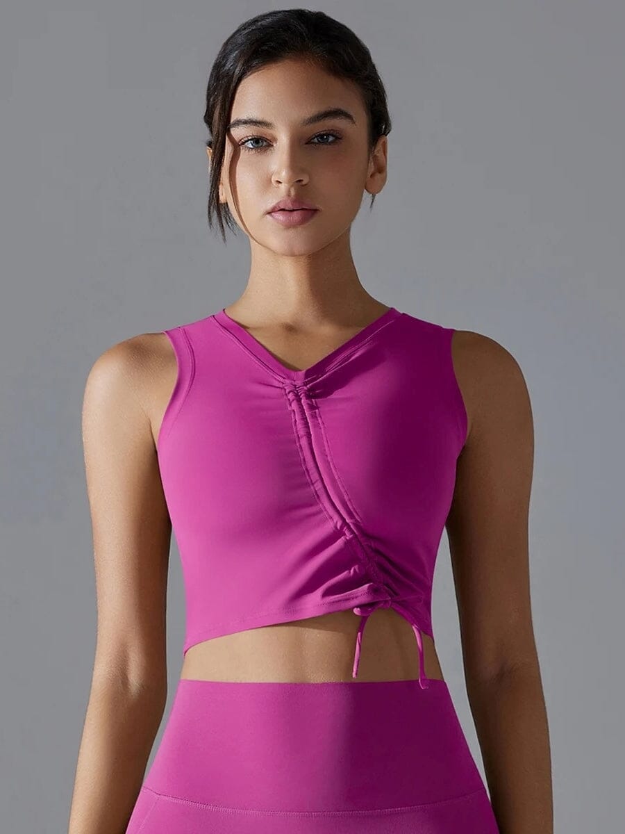 Brassière de Sport à Lacets - Noir | Yogaova