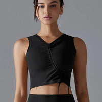 Brassière de Sport à Lacets - Noir | Yogaova