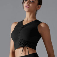 Brassière de Sport à Lacets - Noir | Yogaova