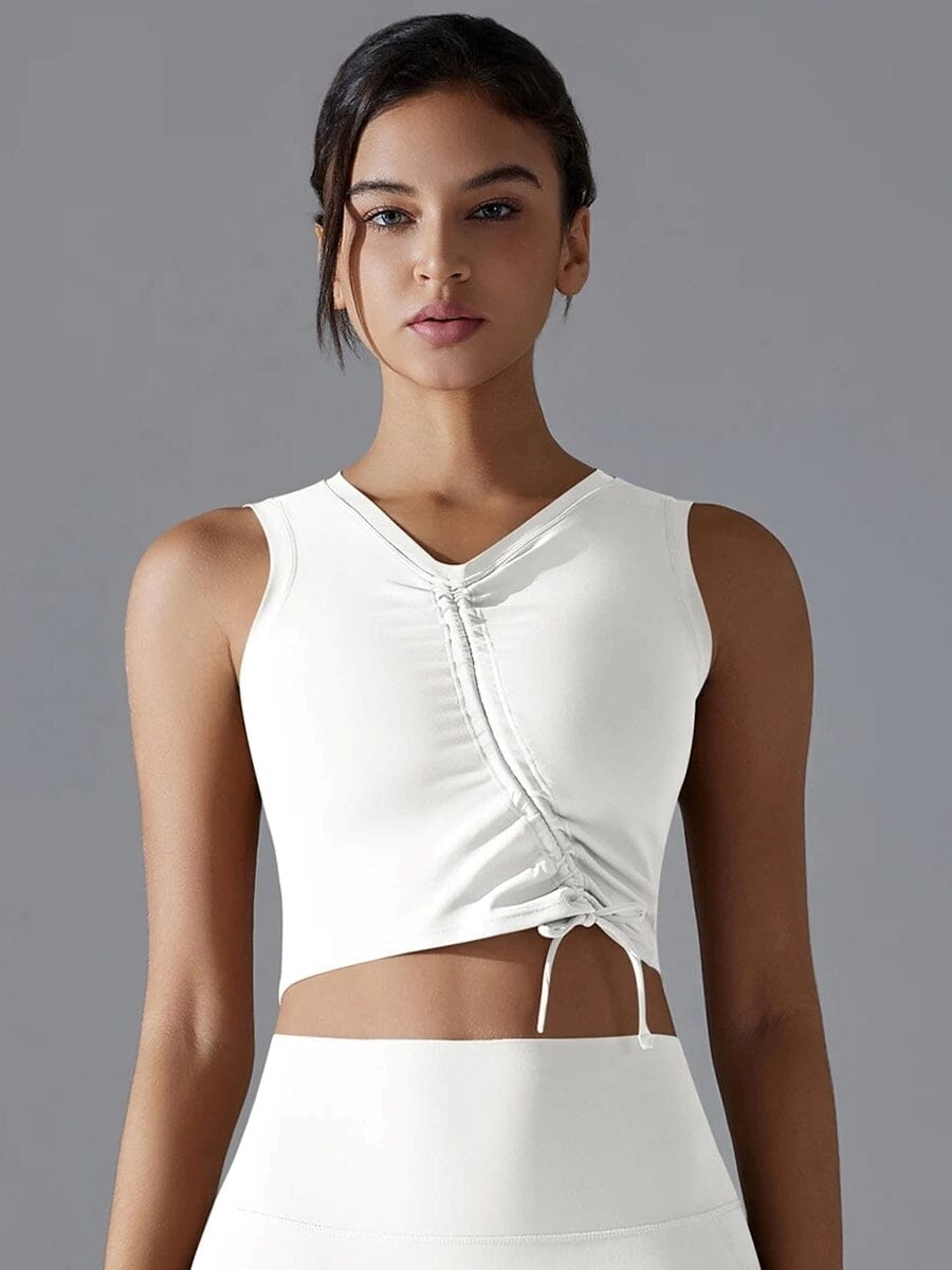 Brassière de Sport à Lacets - Noir | Yogaova