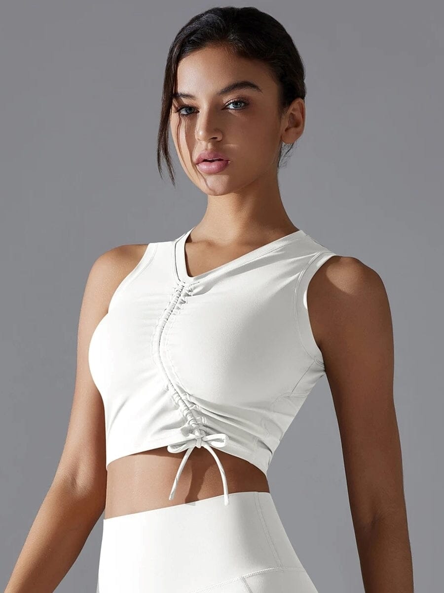 Brassière de Sport à Lacets - Noir | Yogaova