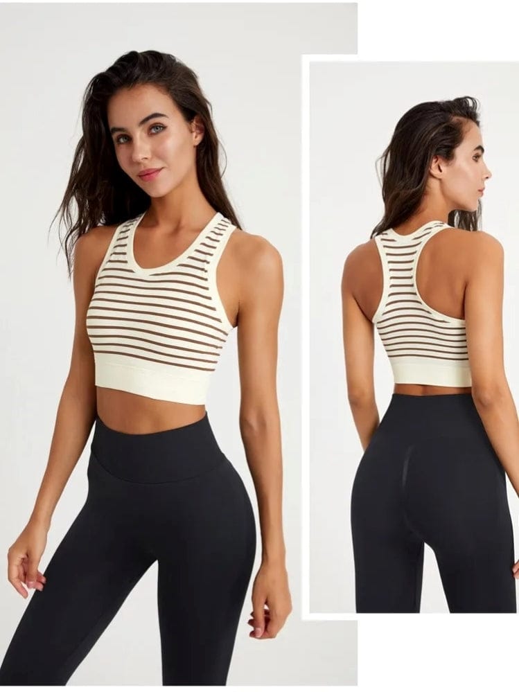 Brassière Sport Rayures Dos Nageur | Yogaova