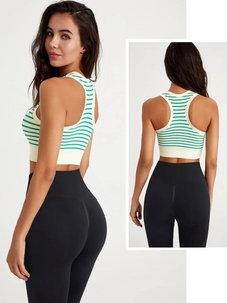 Brassière Sport Rayures Dos Nageur | Yogaova