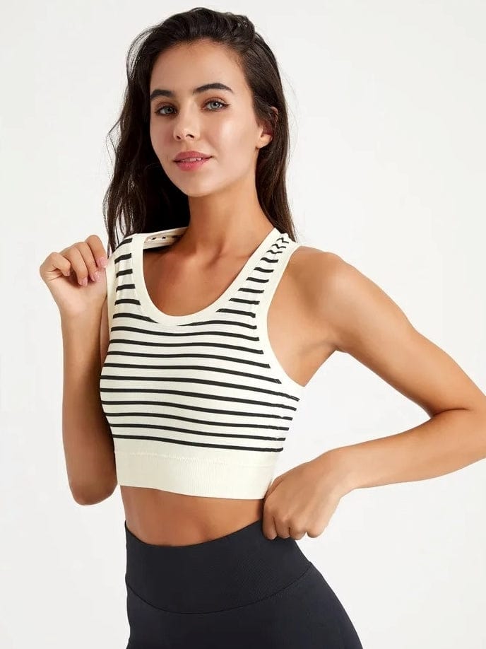 Brassière Sport Rayures Dos Nageur | Yogaova