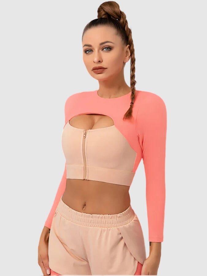 Brassière Sport Zippée Manches Longues | Yogaova