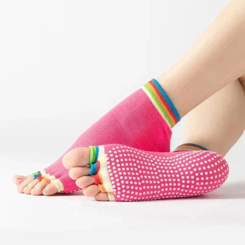 Chaussettes de Yoga 5 Doigts Colorées