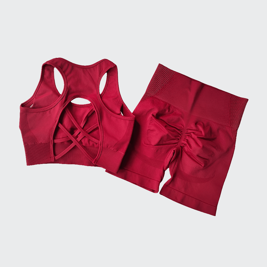 Combinaison de Yoga Été Dos Croisé
