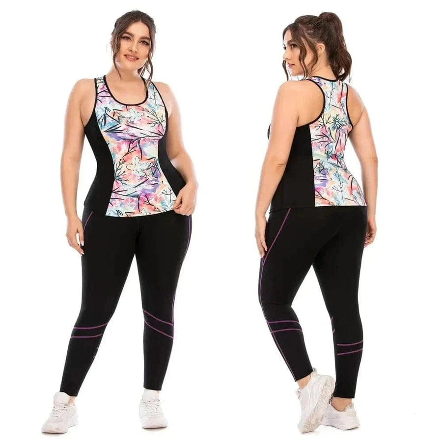 Combinaison de Yoga Grande Taille à Motifs
