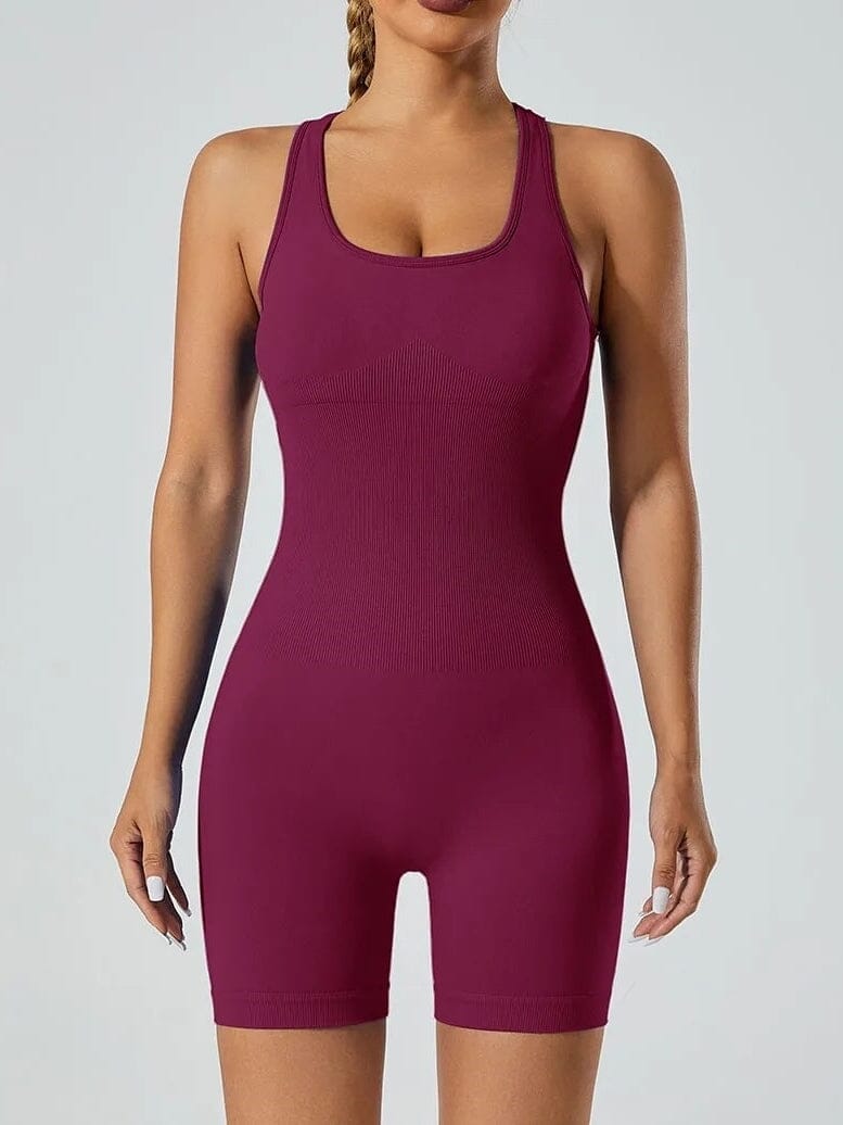 Combinaison Short Dos Nu Sport | Yogaova