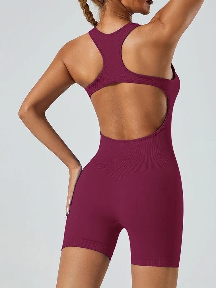 Combinaison Short Dos Nu Sport | Yogaova