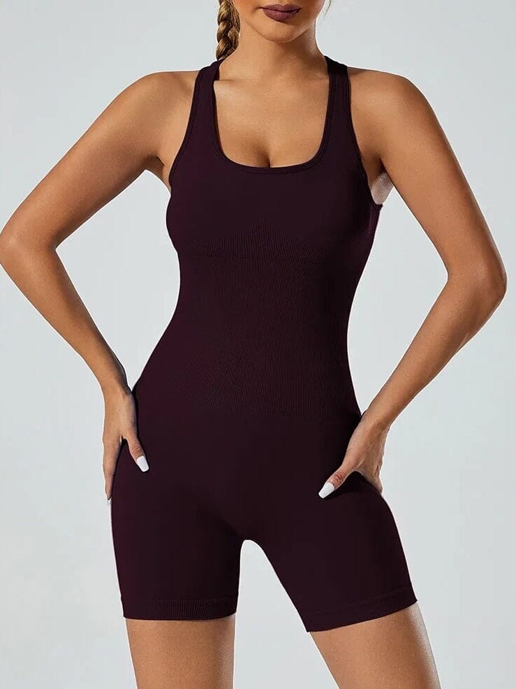 Combinaison Short Dos Nu Sport | Yogaova