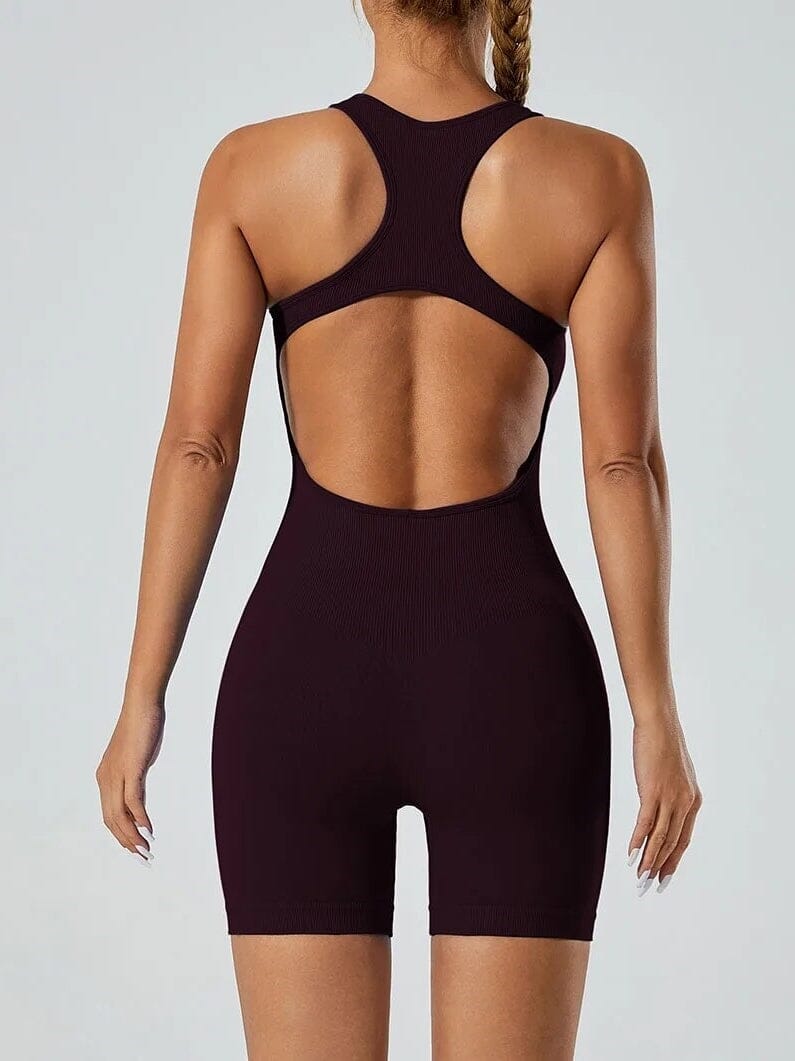 Combinaison Short Dos Nu Sport | Yogaova