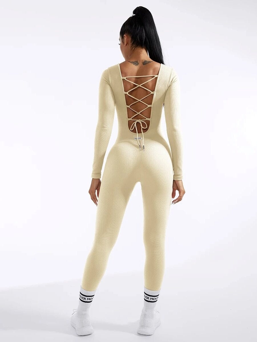 Combinaison Sport Dos Nu à Lacets | Yogaova