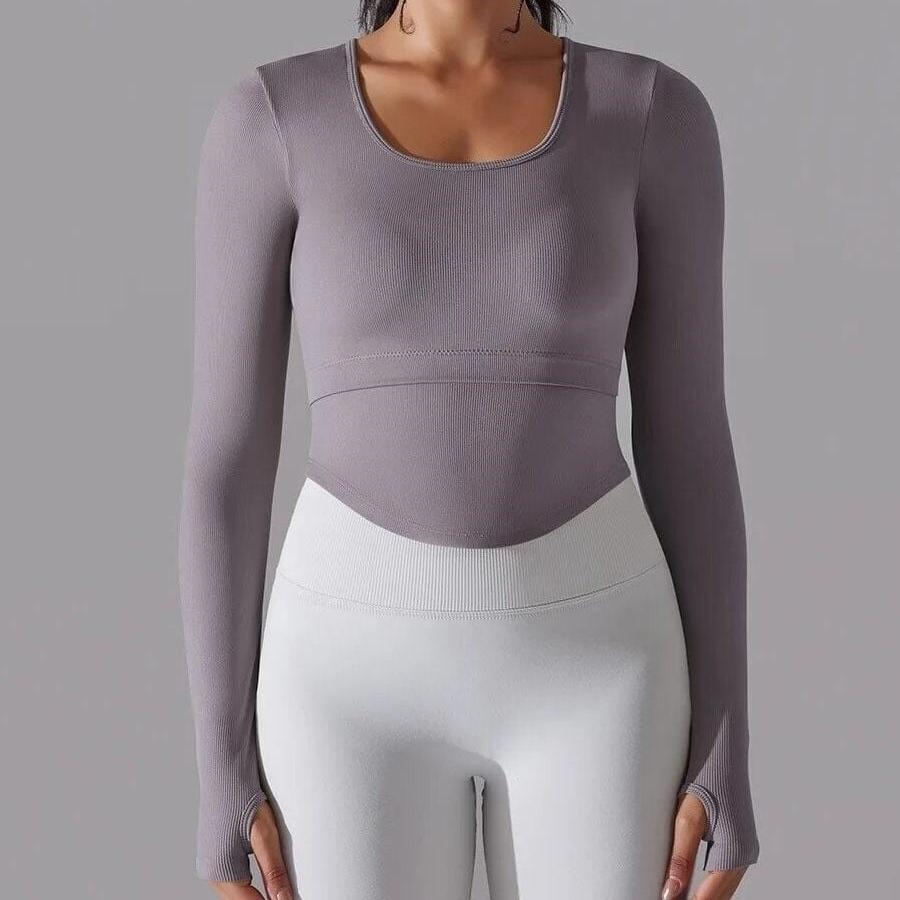 Crop Top Fitness Manches Longues  | Yogaova