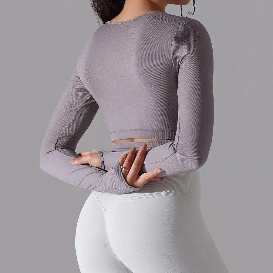 Crop Top Fitness Manches Longues  | Yogaova