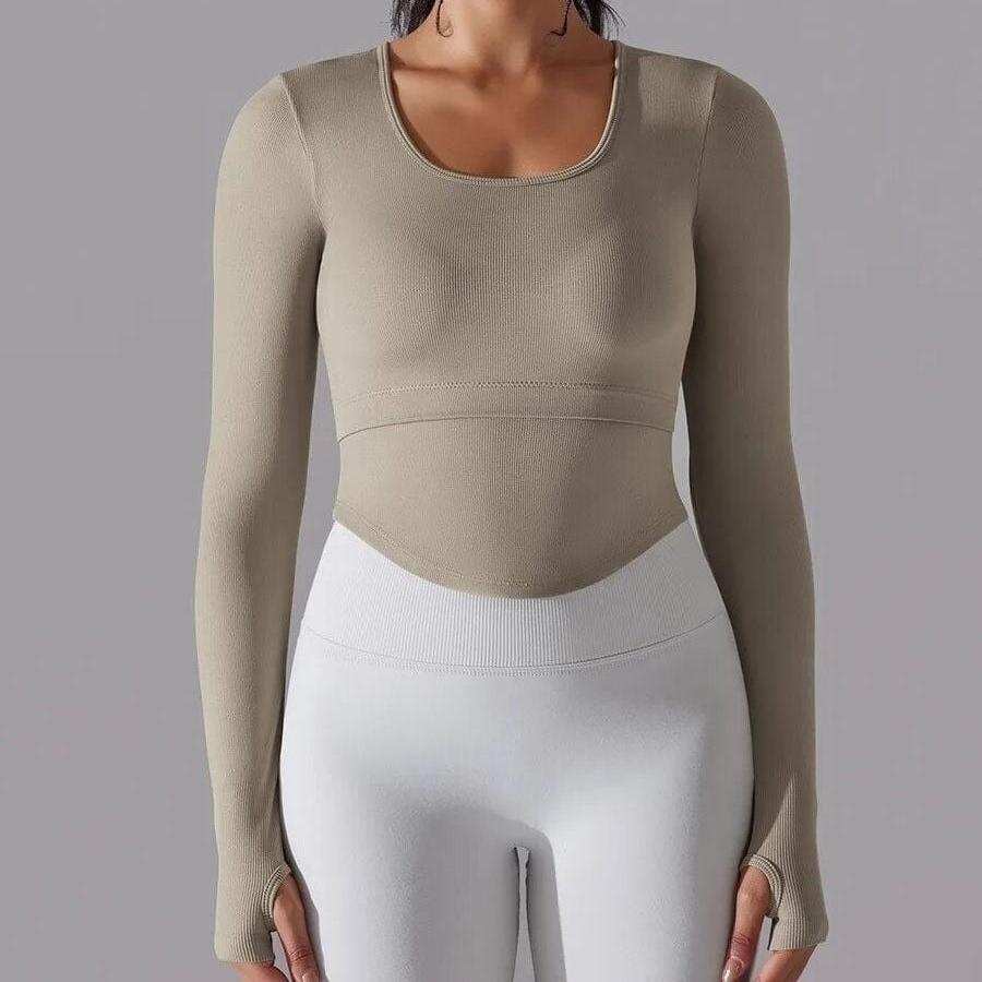 Crop Top Fitness Manches Longues  | Yogaova